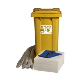 120 Litre Oil & Fuel Spill Kit - Wheeled Bin