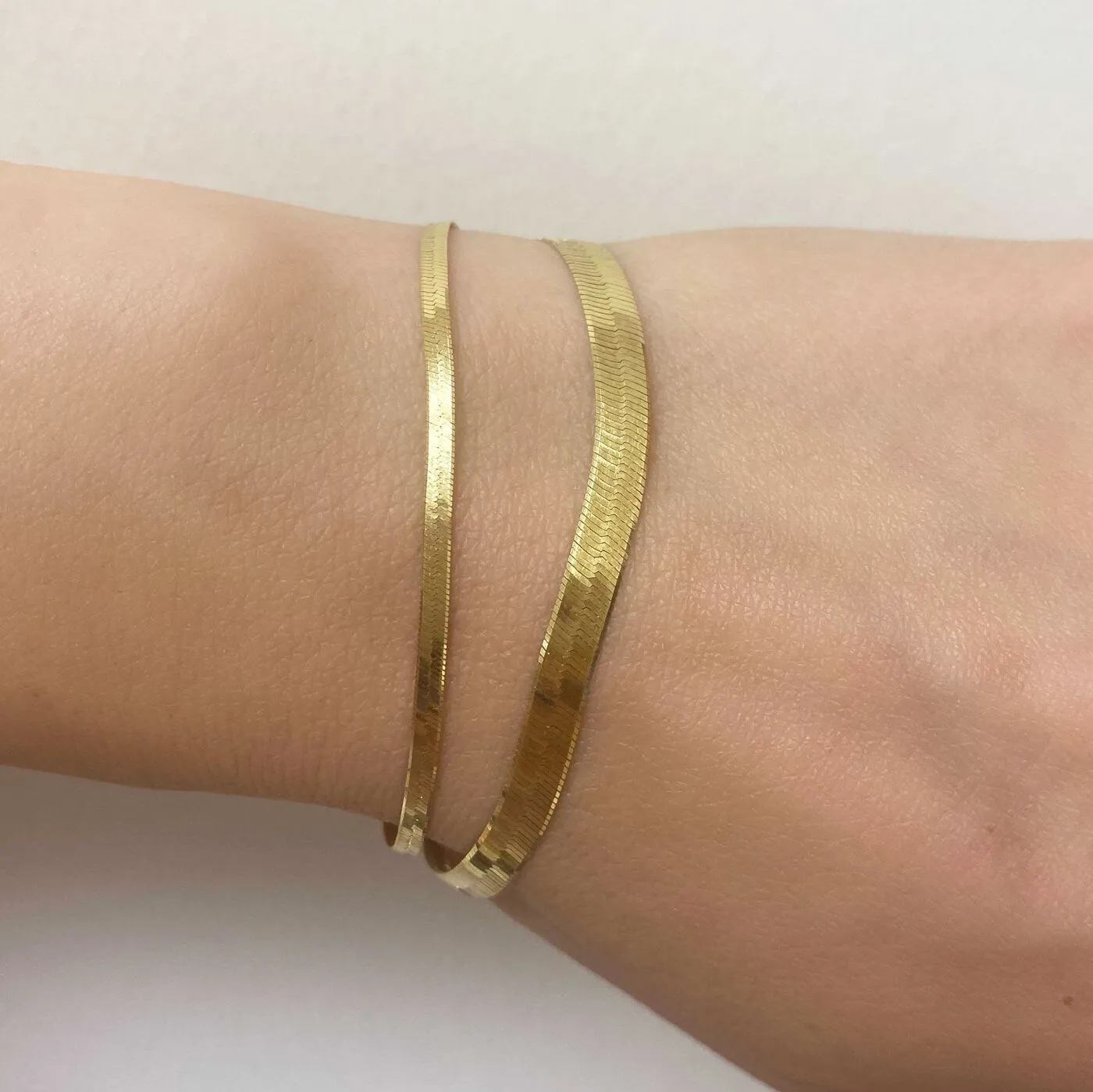 14K Gold Grand Herringbone Bracelet 5mm