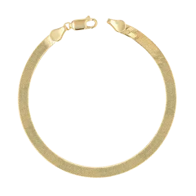 14K Gold Grand Herringbone Bracelet 5mm