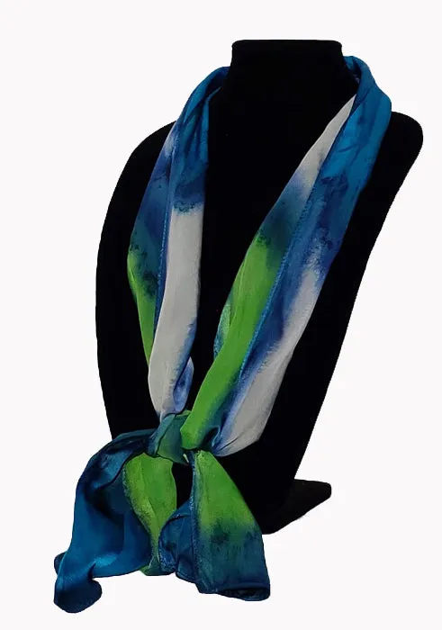 17" x 72" Hand Painted Silk Satin Stripe Scarves