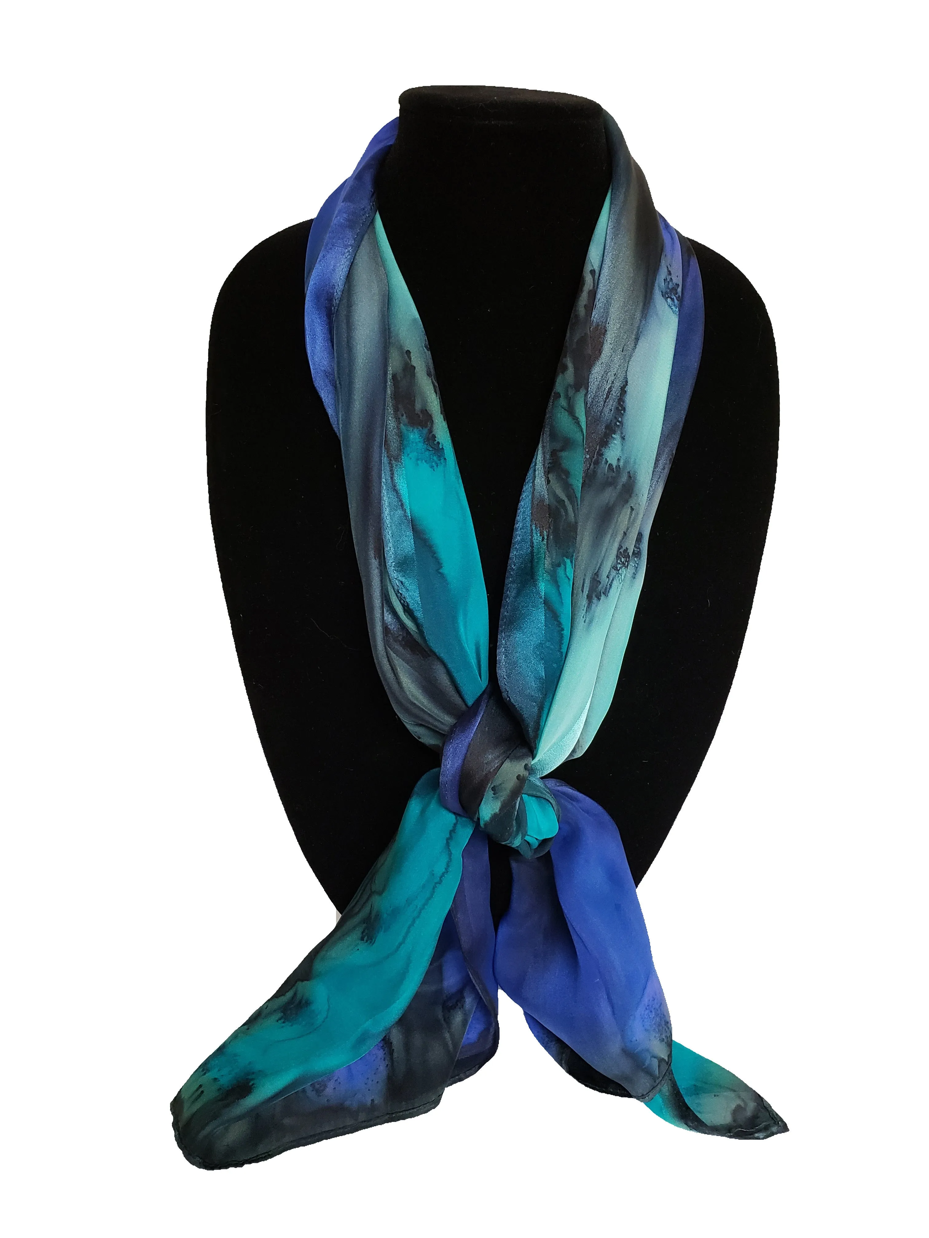 17" x 72" Hand Painted Silk Satin Stripe Scarves