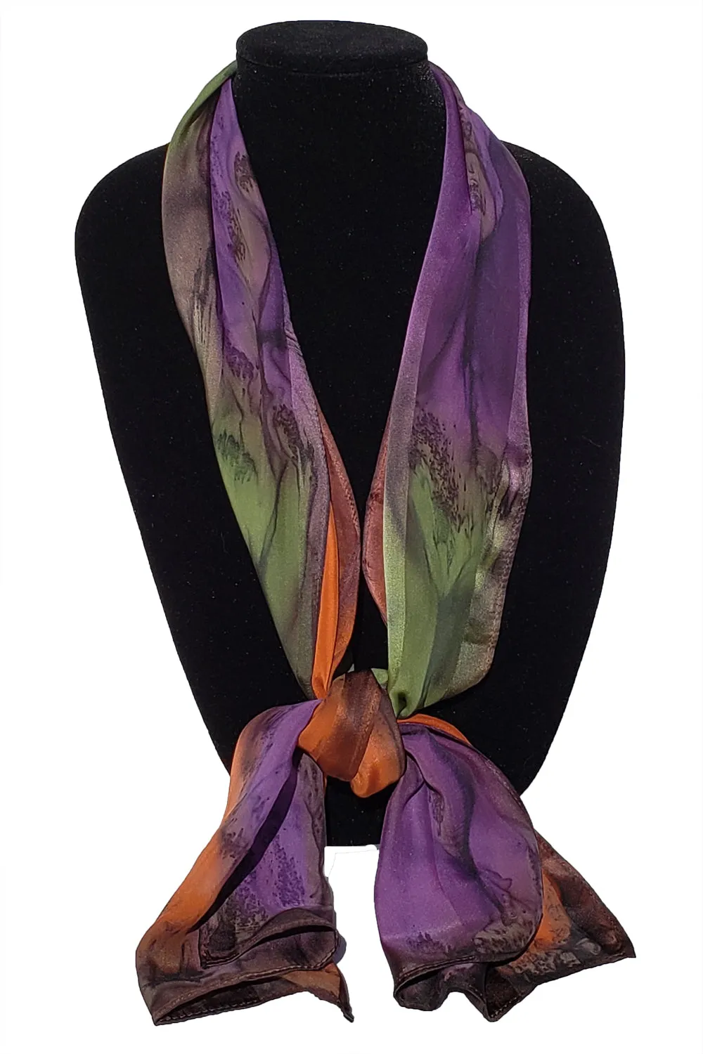 17" x 72" Hand Painted Silk Satin Stripe Scarves