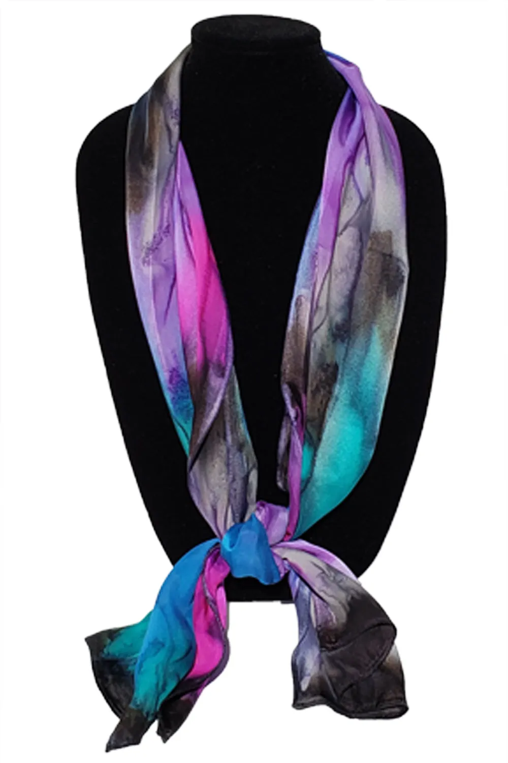 17" x 72" Hand Painted Silk Satin Stripe Scarves