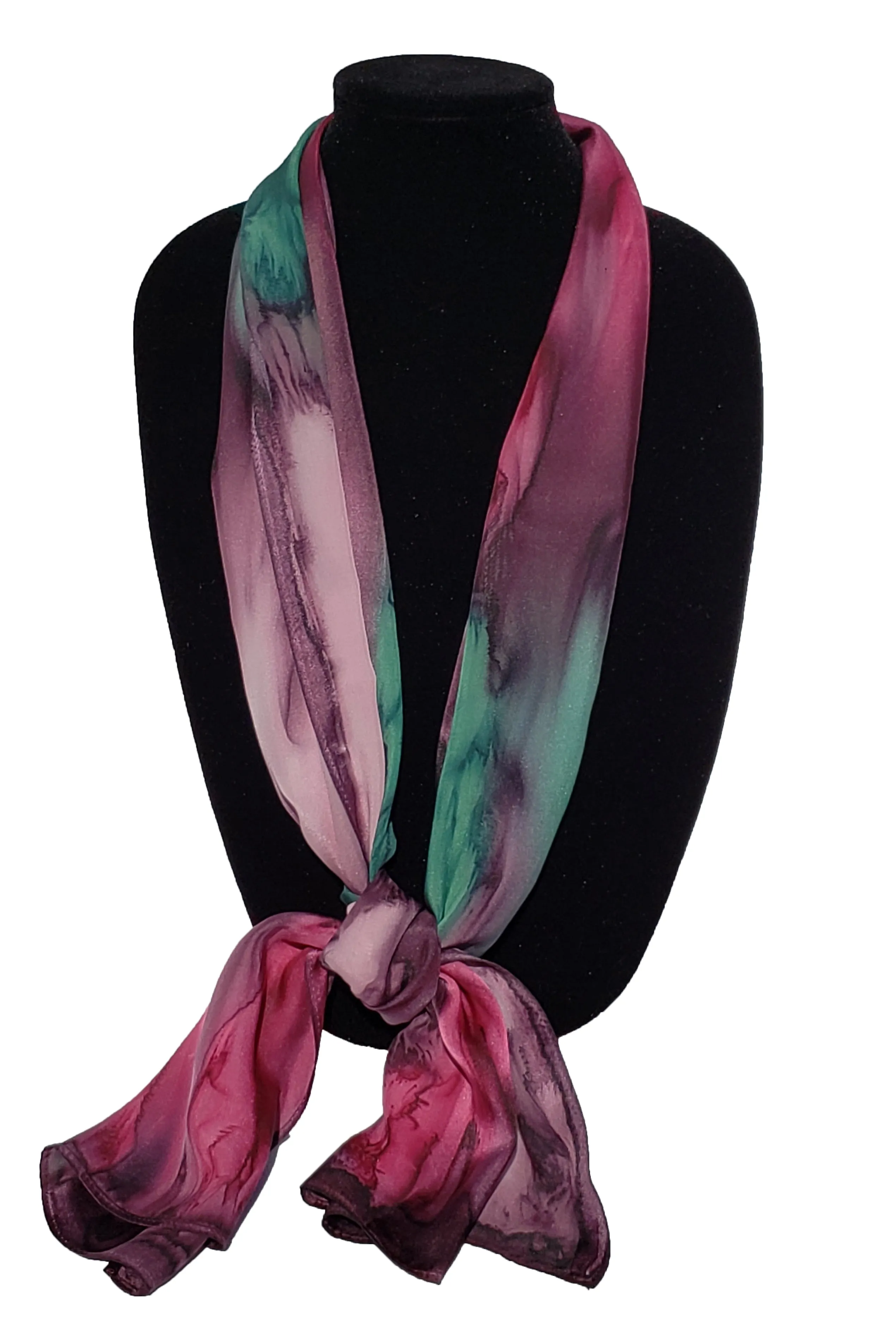 17" x 72" Hand Painted Silk Satin Stripe Scarves