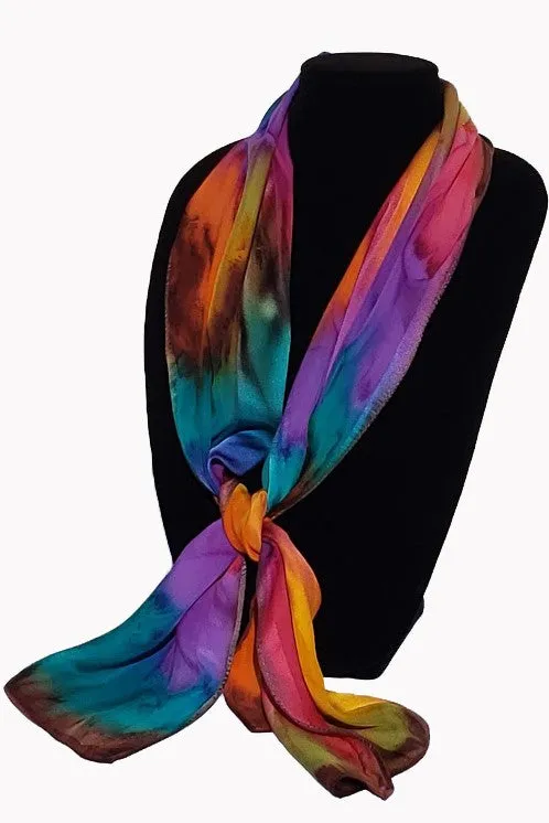 17" x 72" Hand Painted Silk Satin Stripe Scarves