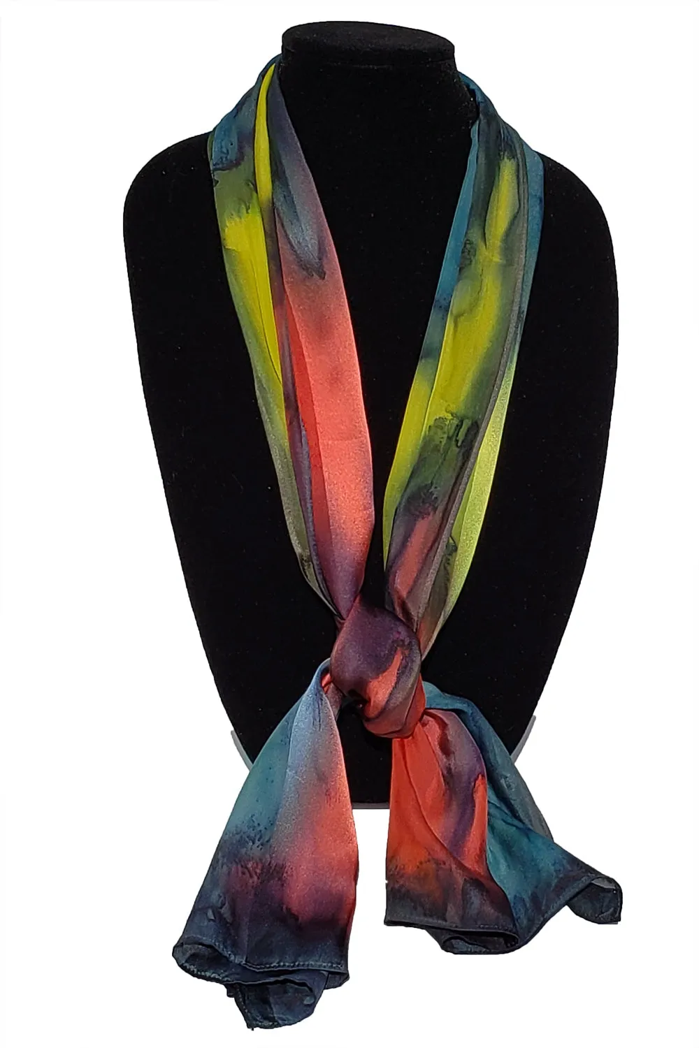 17" x 72" Hand Painted Silk Satin Stripe Scarves