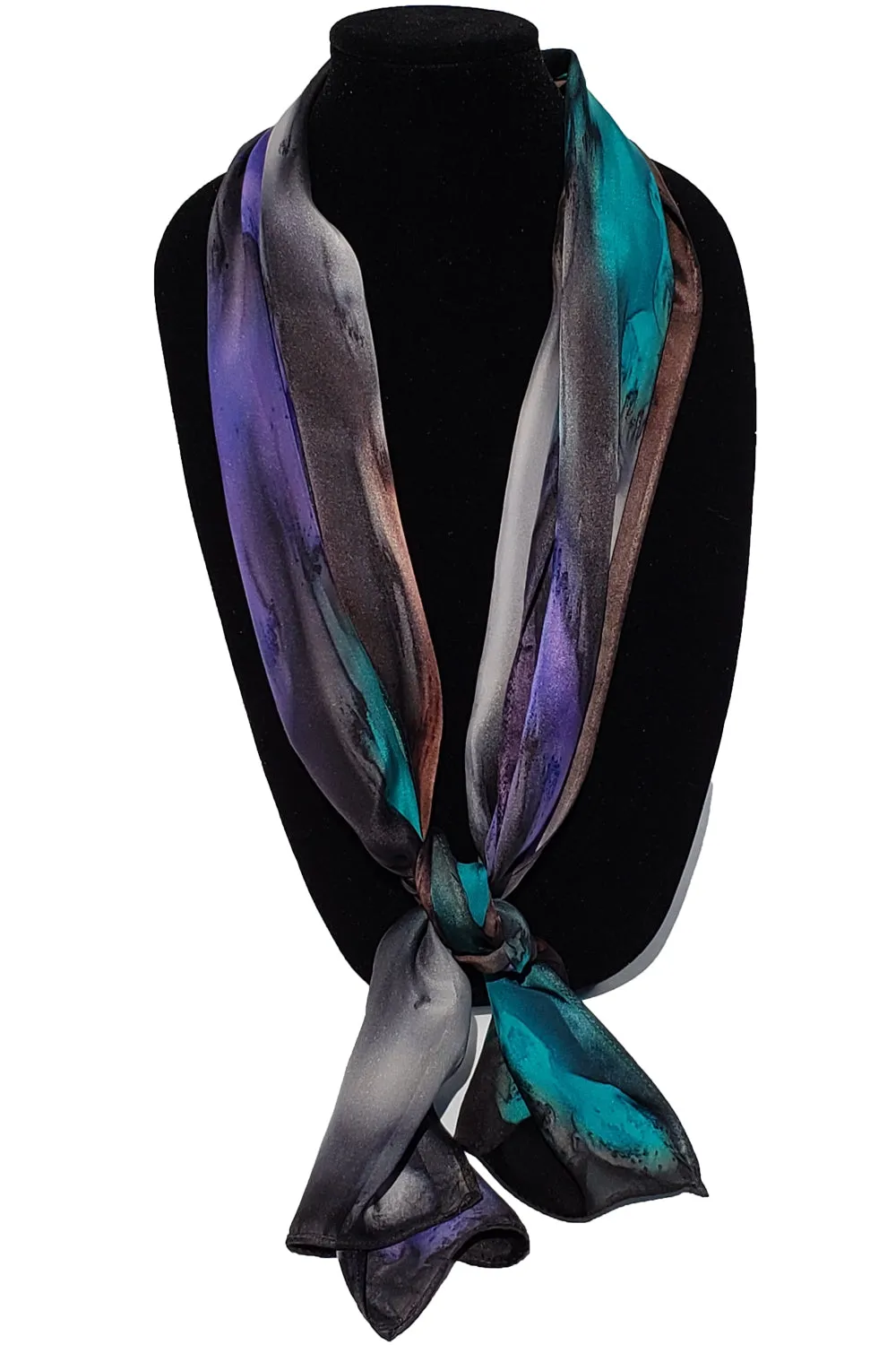 17" x 72" Hand Painted Silk Satin Stripe Scarves