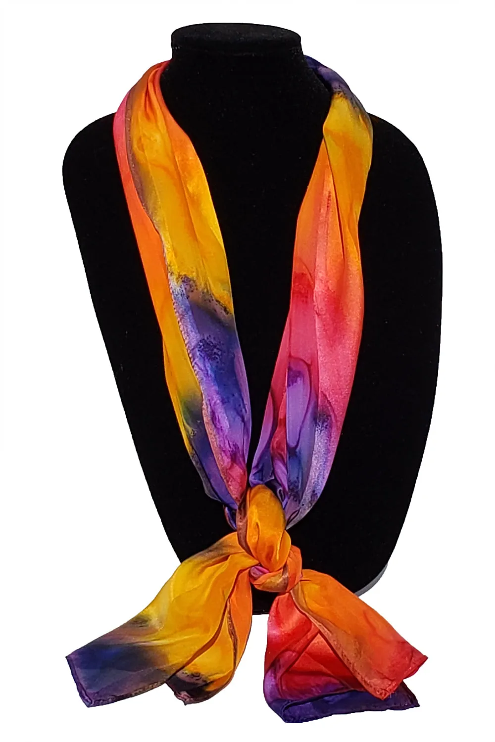 17" x 72" Hand Painted Silk Satin Stripe Scarves