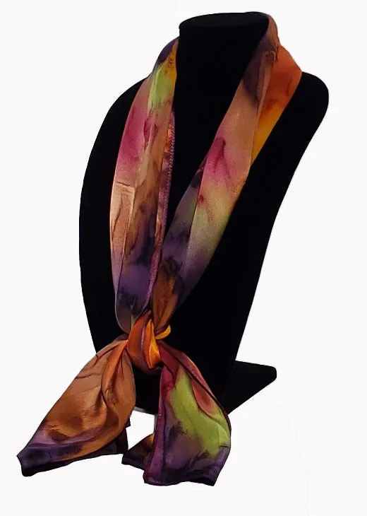 17" x 72" Hand Painted Silk Satin Stripe Scarves