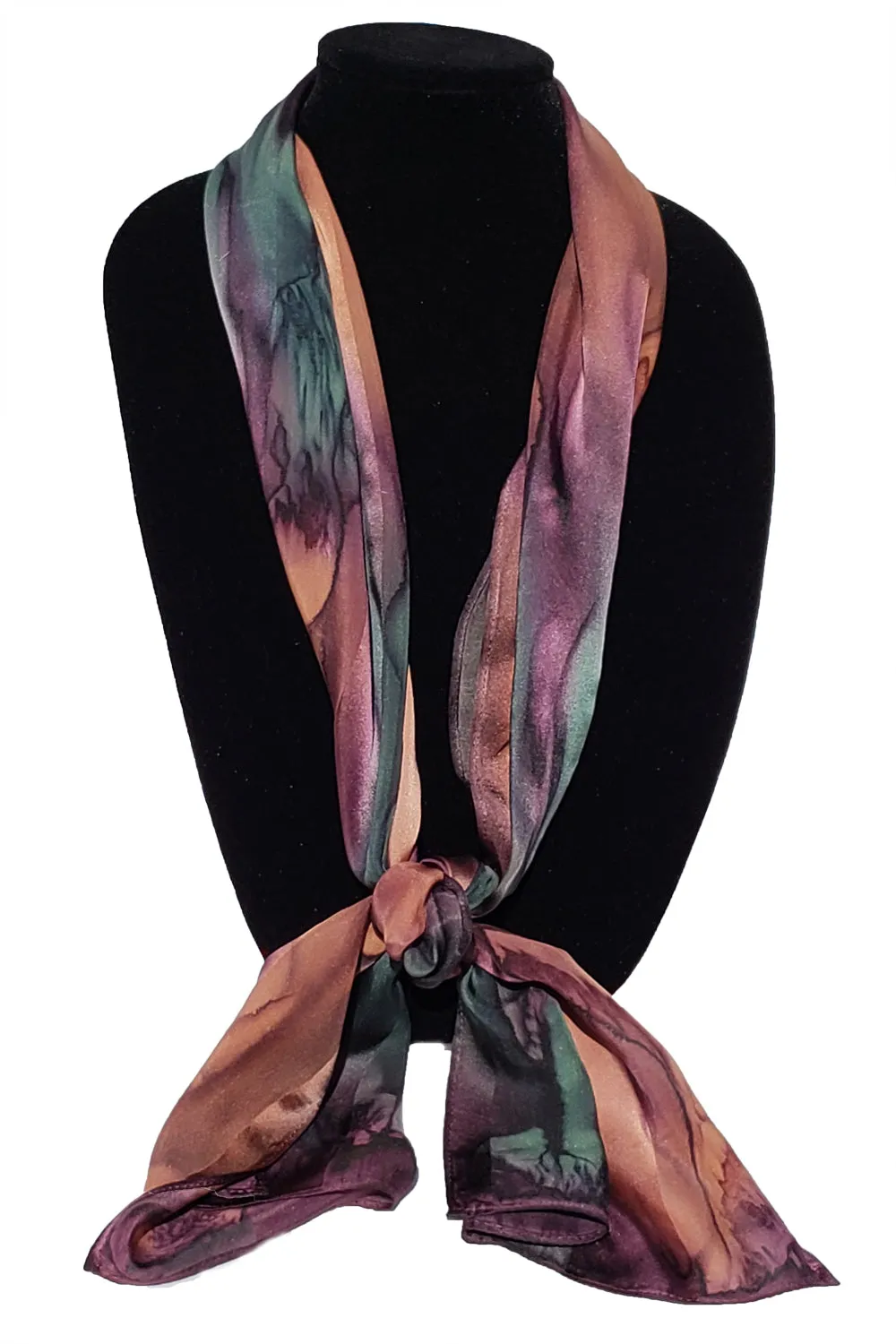 17" x 72" Hand Painted Silk Satin Stripe Scarves