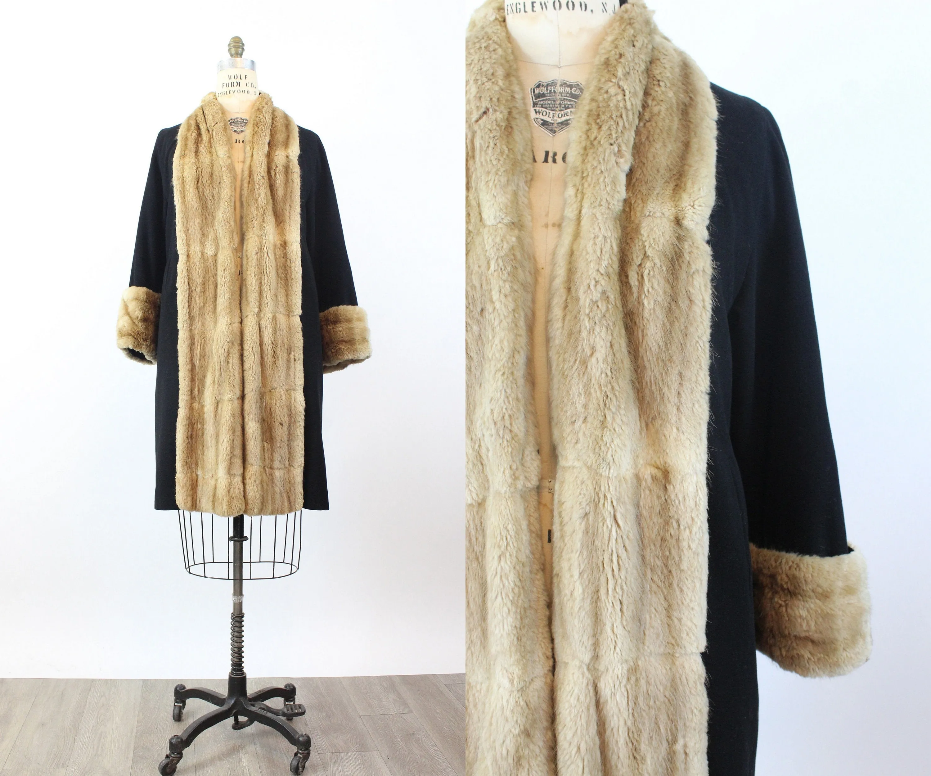 1940s 1945 documented TOWNLEY fur coat small medium | new fall