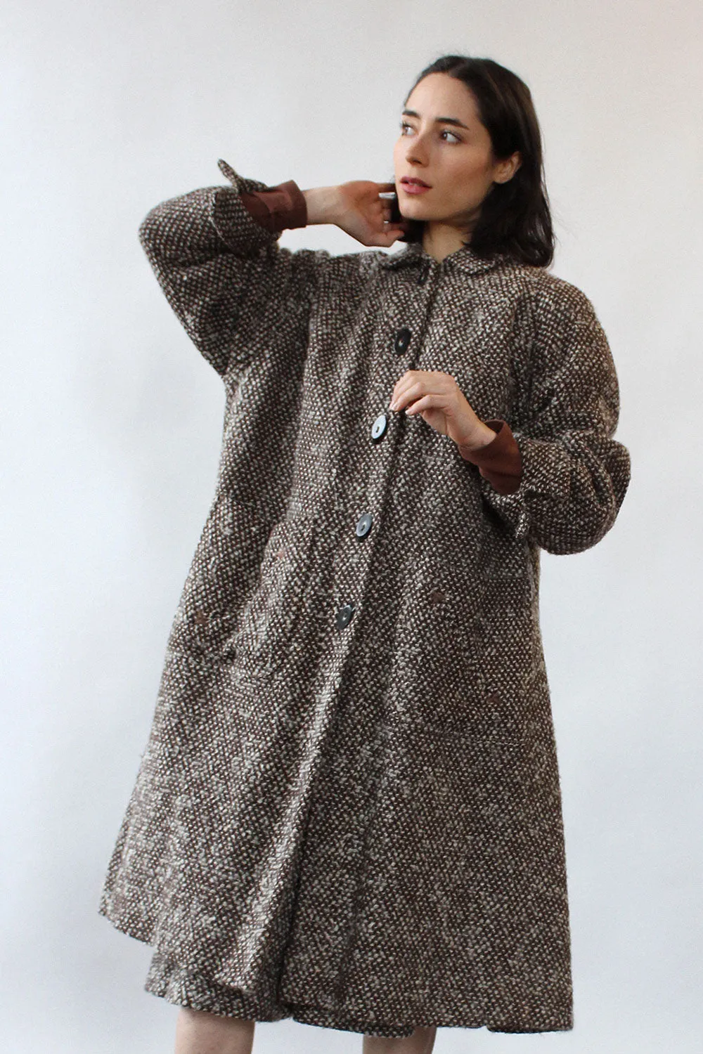 1940s Tweed Swing Coat Ensemble XS