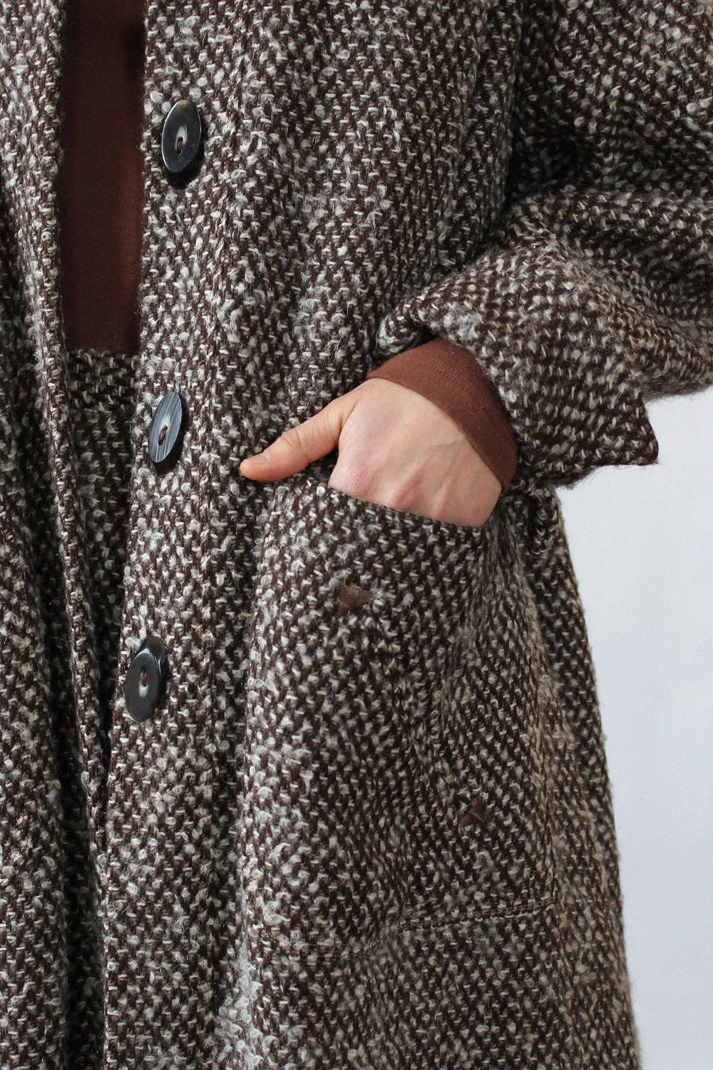 1940s Tweed Swing Coat Ensemble XS