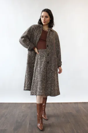 1940s Tweed Swing Coat Ensemble XS