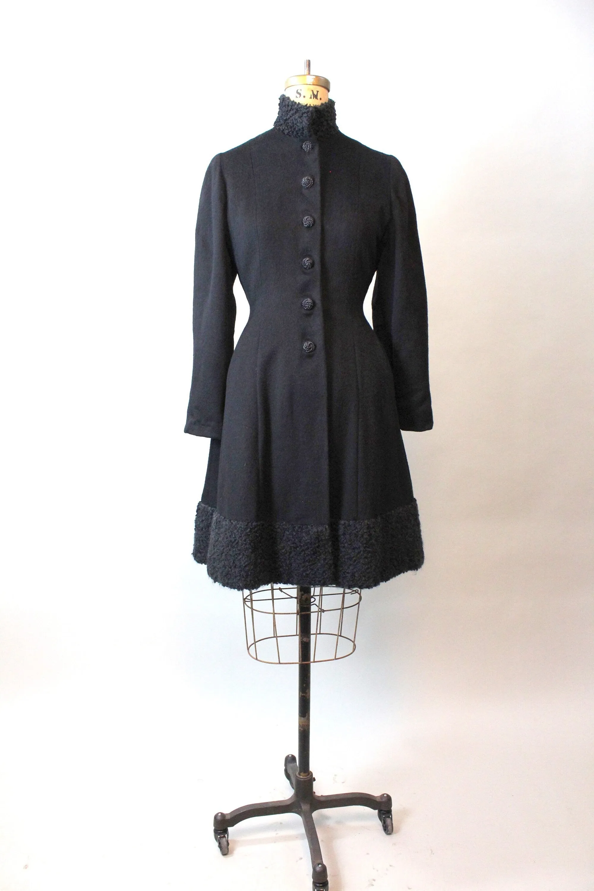 1950s PRINCESS fur TRIM coat xs | new fall