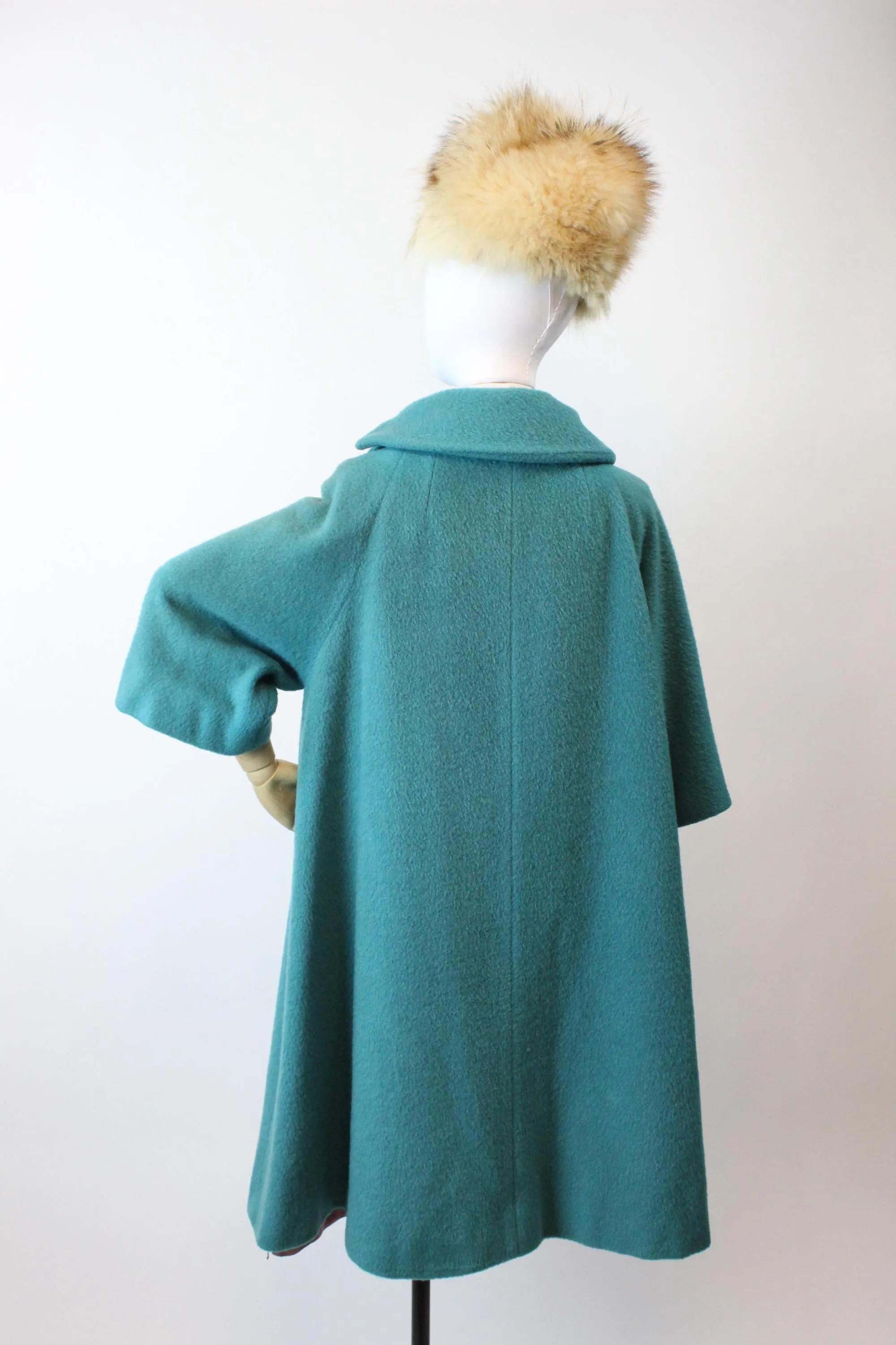 1960s 1965 LILLI ANN turquoise mohair coat | new fall winter