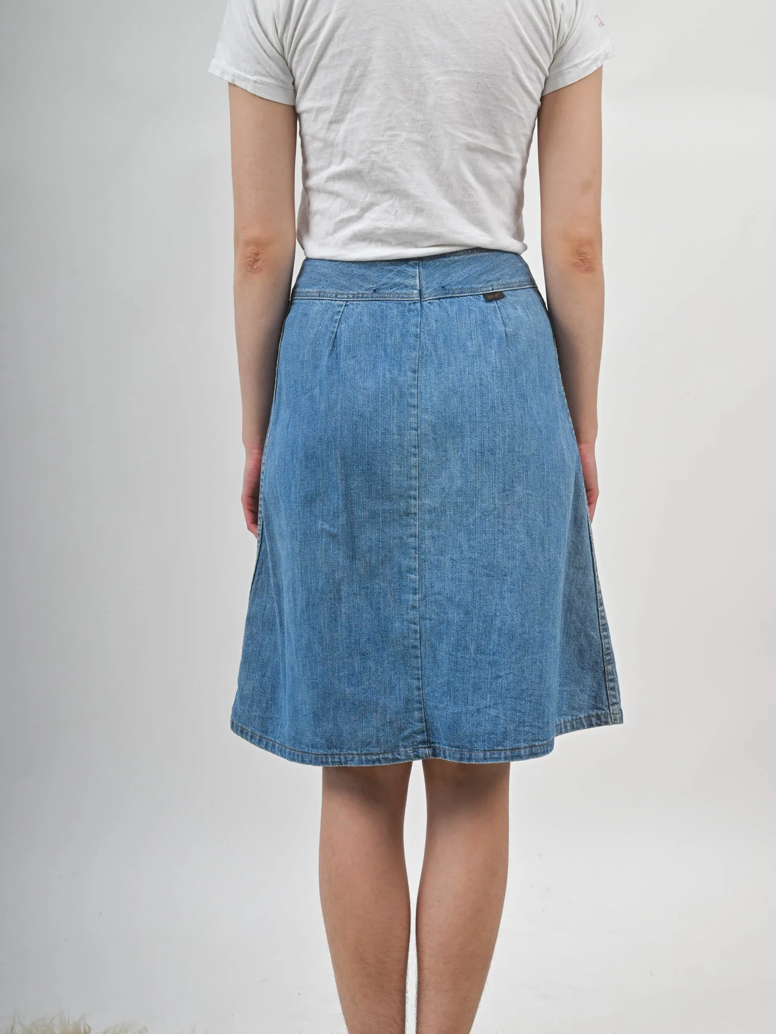 1970s Wrangler Double Zipper Denim Skirt