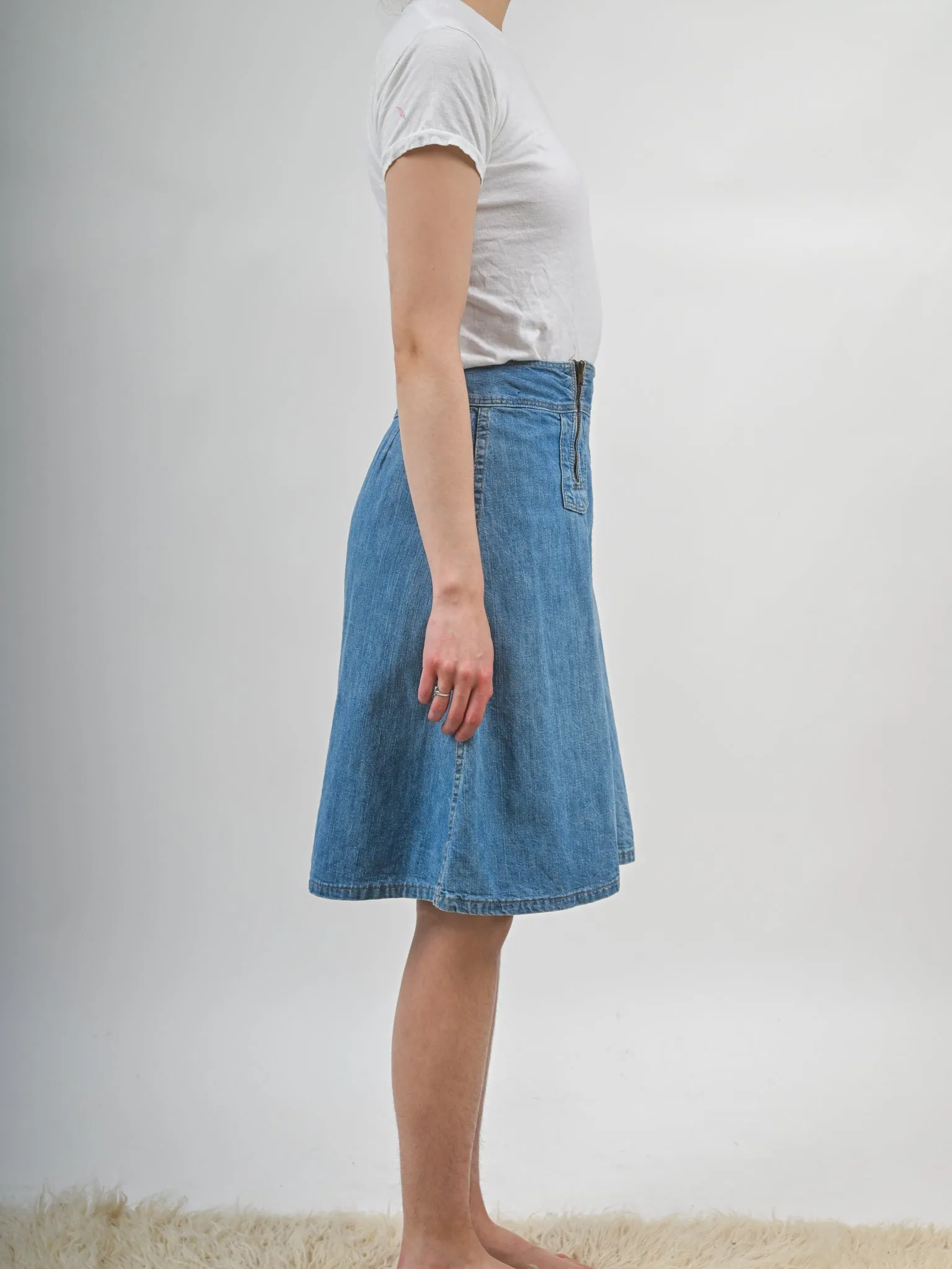 1970s Wrangler Double Zipper Denim Skirt