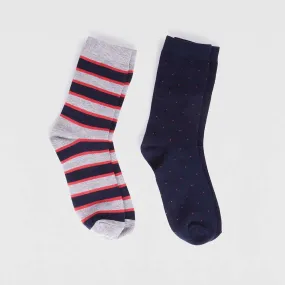 2-Pack of Men's Bamboo Socks by Thought - Spots and Stripes