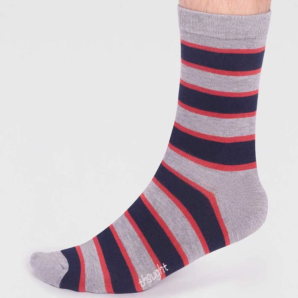 2-Pack of Men's Bamboo Socks by Thought - Spots and Stripes