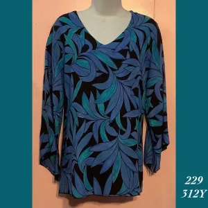 229X - 312Y , V neck tunic top plus size