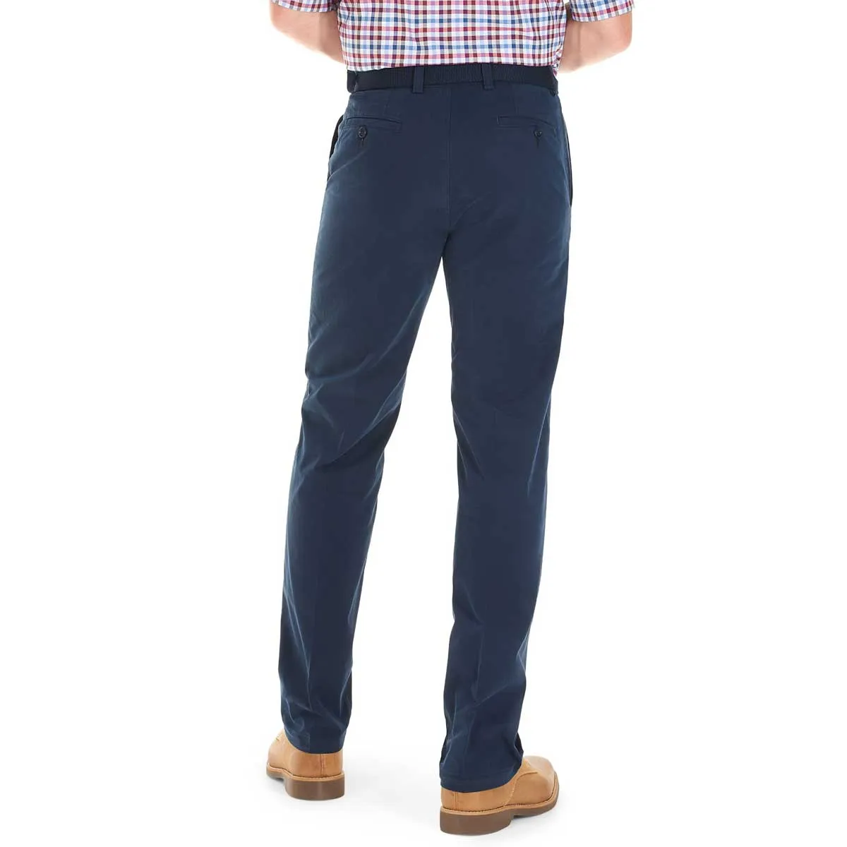 40% OFF GURTEEN Trousers - Longford Lightweight Stretch Cotton Chinos - Navy - Size: 48 REGULAR