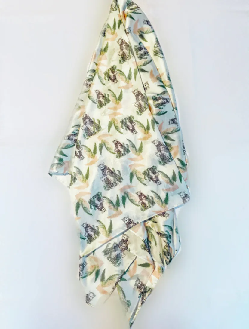 A Mother’s Love Cheetah Print Satin Scarf