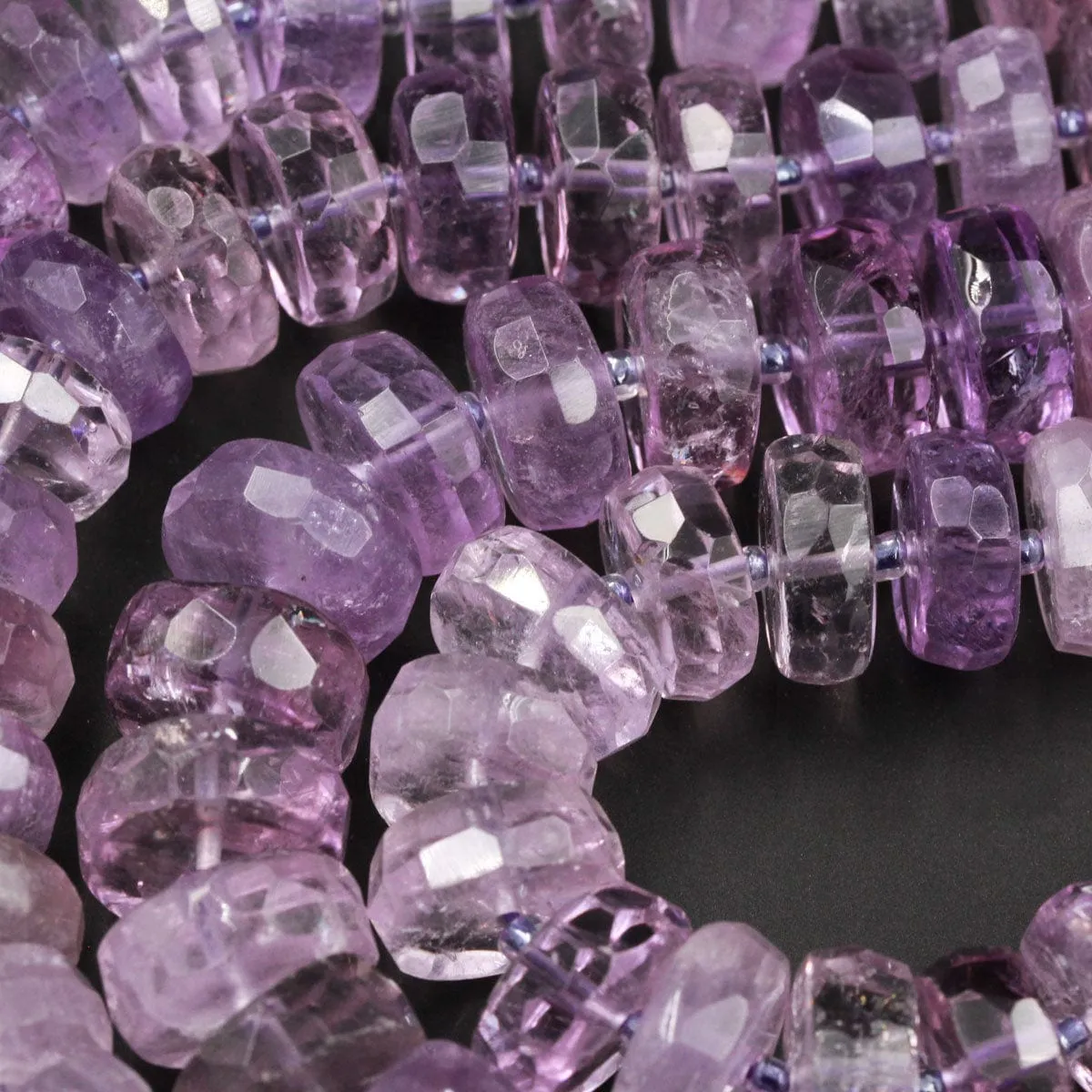 AAA Grade Large Huge Chunky Natural Amethyst Faceted Rondelle Wheel Beads Vibrant Bright Purple Amethyst Gemstone Beads 16" Strand