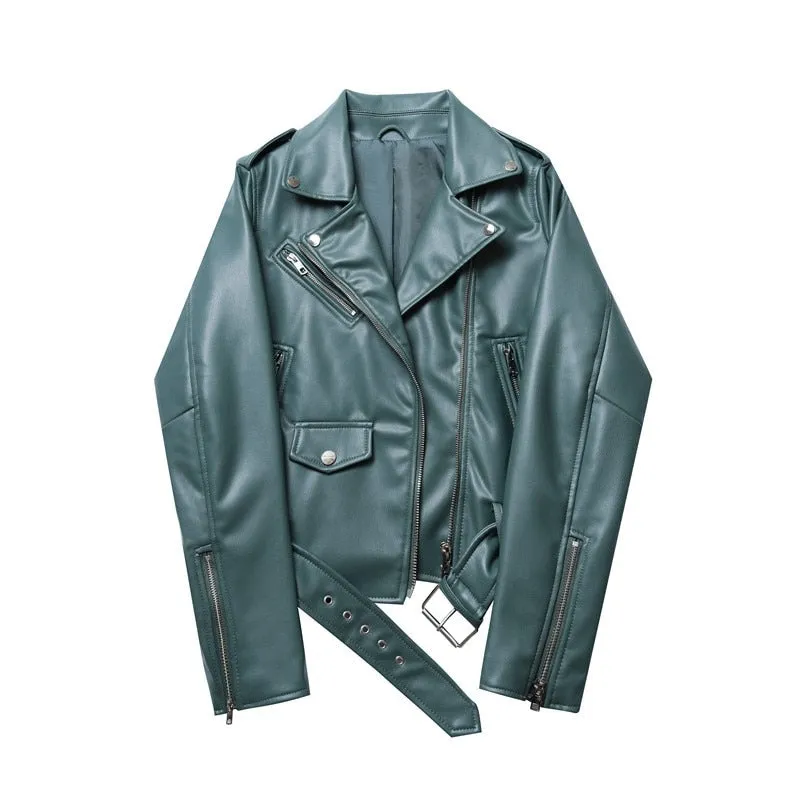 A&A Belted Faux Leather Jacket