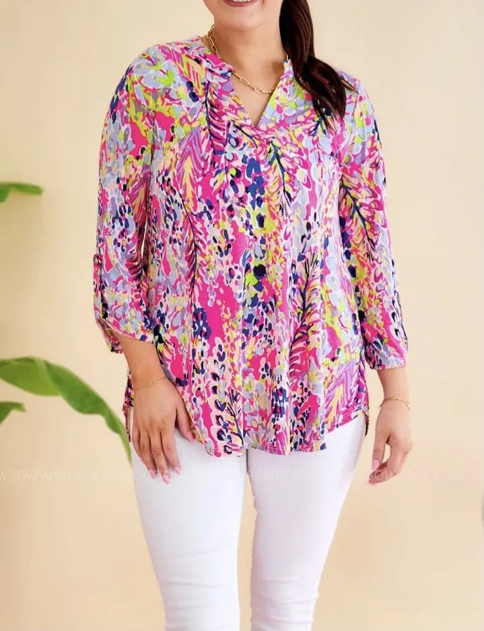 Abstract Print Lizzy Top