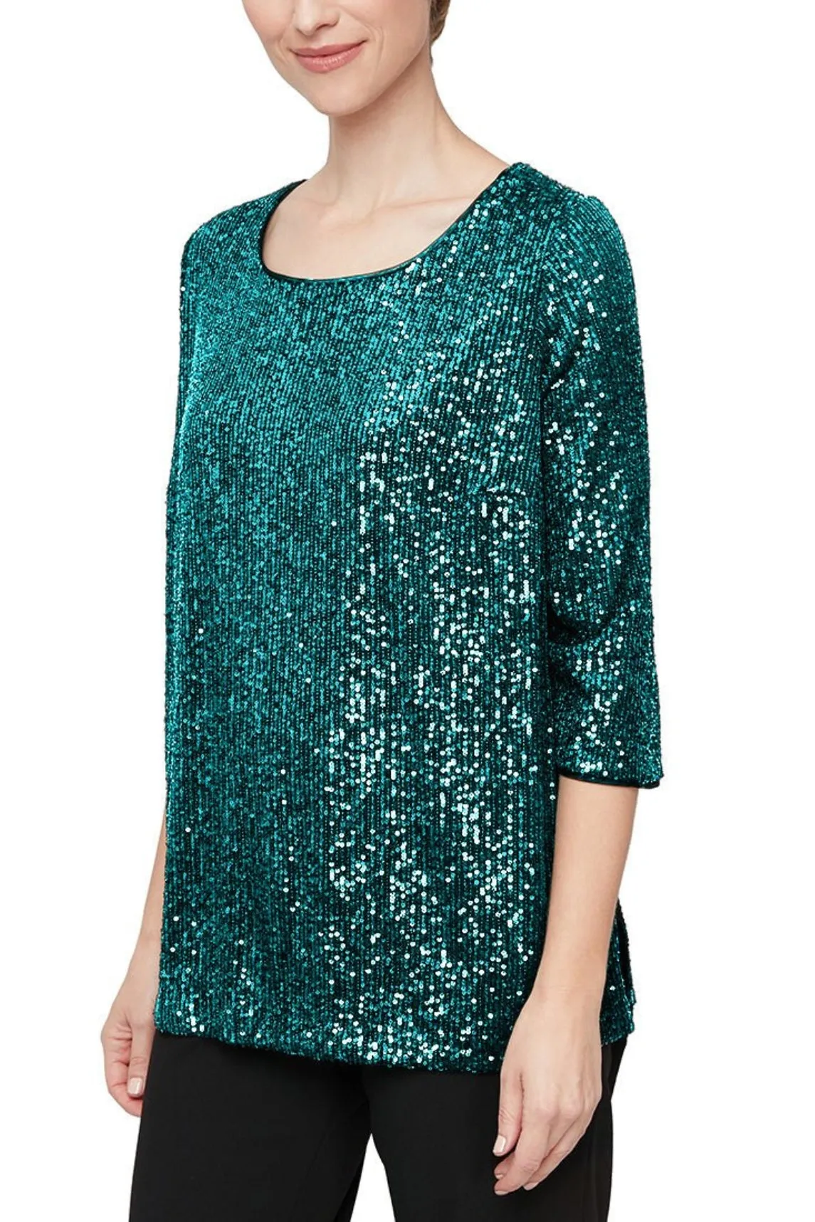 Alex Evenings Sequin-Detail Tunic Blouse - Wholesale