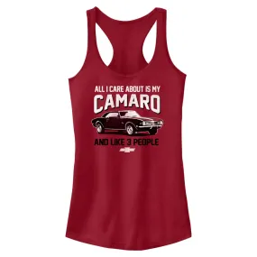 All I Care About Is My Camaro Junior's Racerback Tank