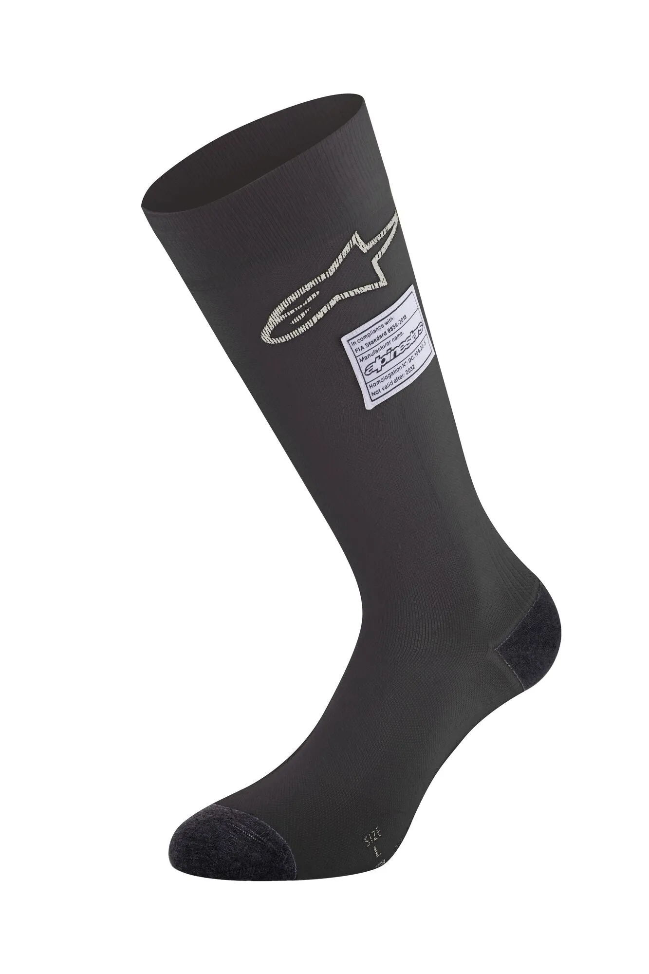 ALPINESTARS 4704323_10_L ZX V4 Racing socks, FIA 8856-2018, black, Size L