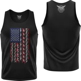 American Flag in Guns - Patriotic Colors Men's Tank Top