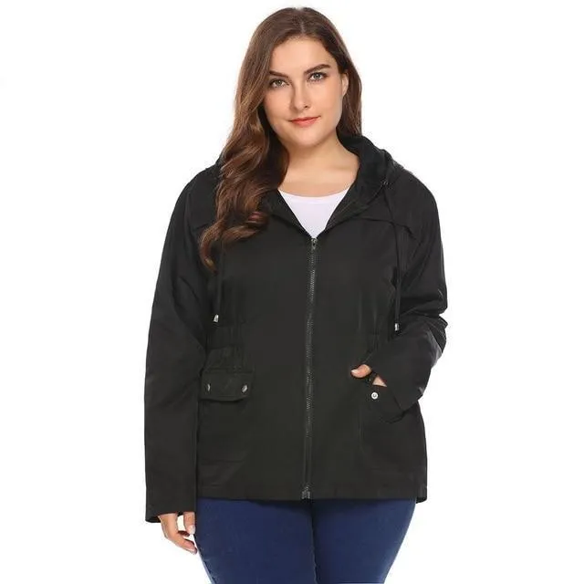 ANALUKE  Loose Solid Casual Waterproof Big Coat