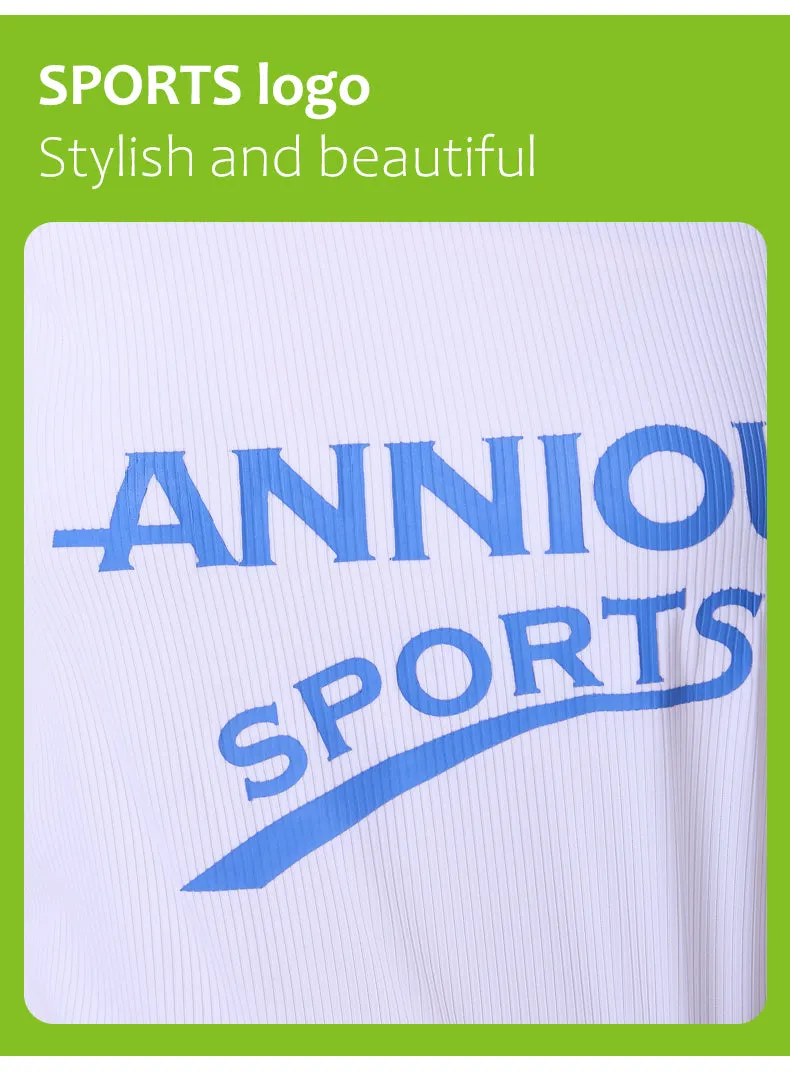 ANNIOU Yoga Sports Vest Women's Summer Running Fitness Training Threaded Comfortable Breathable High Stretch Sleeveless Tank Top