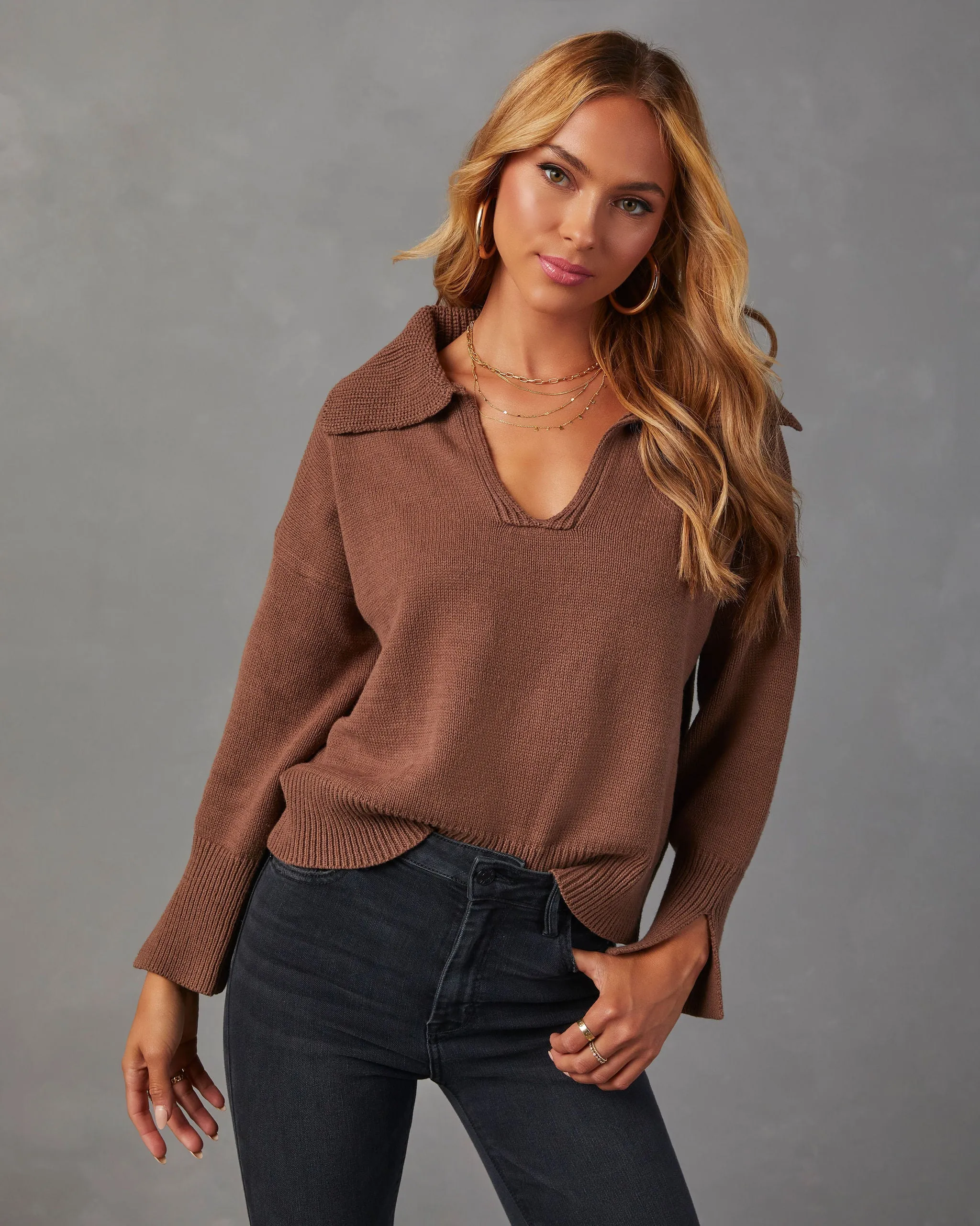 Avaleigh Collared Pullover Sweater