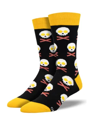 Bacon X Eggs Men's Crew Socks Black