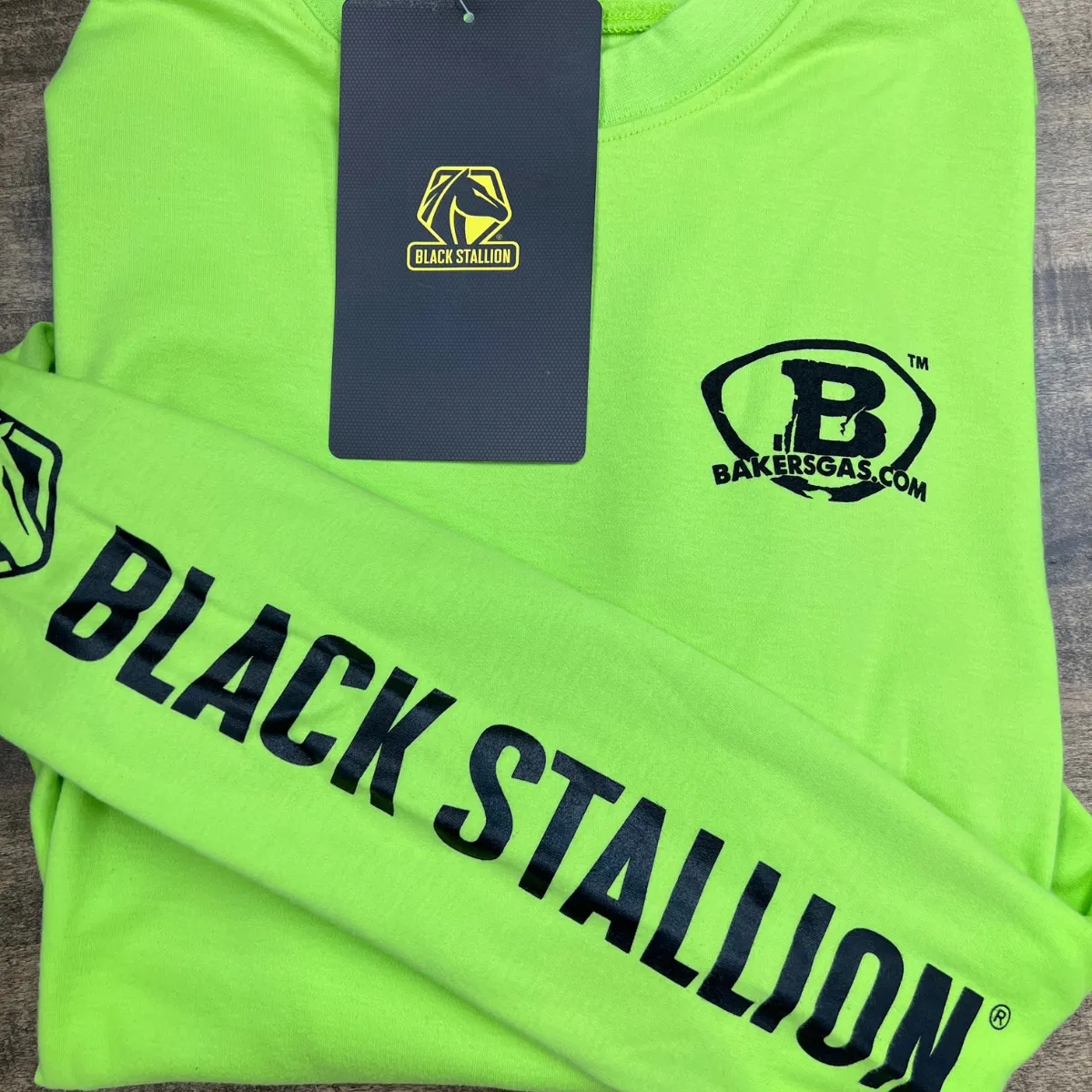 Baker's Gas Black Stallion FR Cotton Knit Long-Sleeve T-Shirt, Lime - TF2510-LM