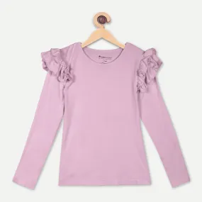 Bamboology Trends Bamboo Fabric Girl's Ruffled Shoulder Top | Anti-bacterial, Anti-viral Collection