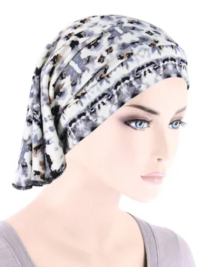 Bandana Wrap Gray Geometric