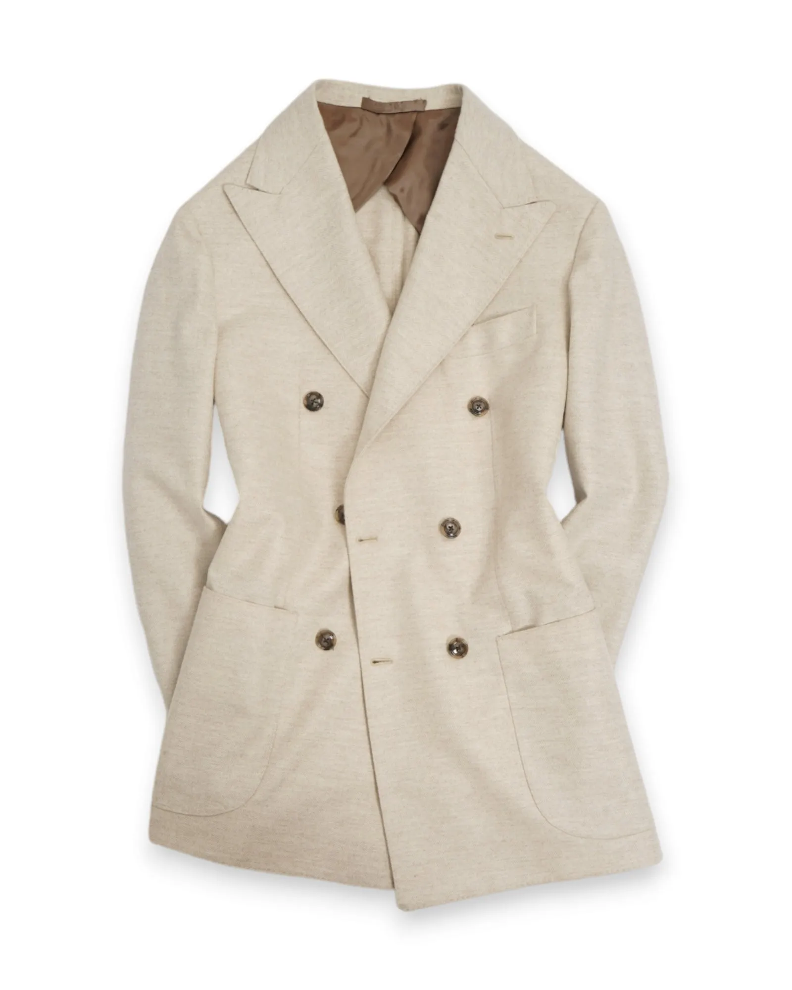 Barba Napoli - Beige Herringbone DB. Virgin Wool Sports Jacket 52