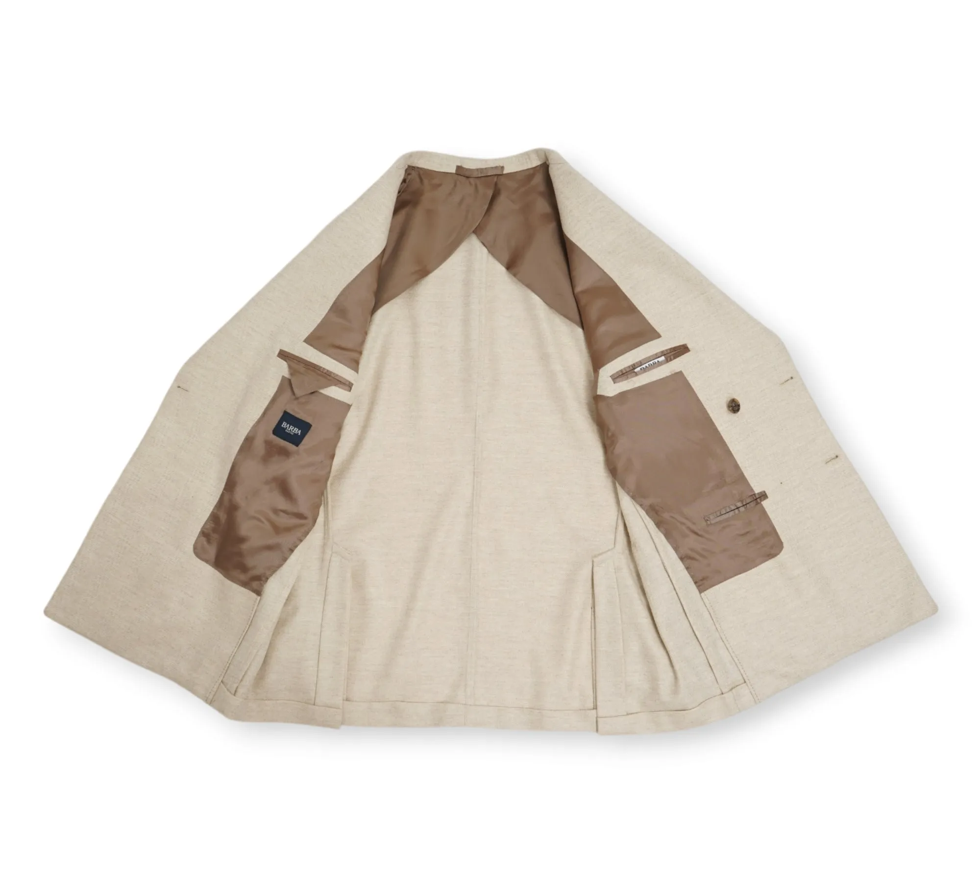 Barba Napoli - Beige Herringbone DB. Virgin Wool Sports Jacket 52