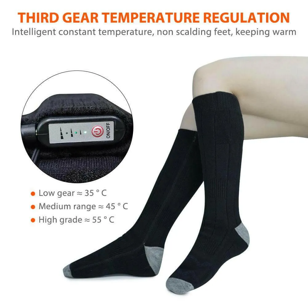 Battery Heated Socks Rechargeable Thermal Warming Socks Winter Skiing