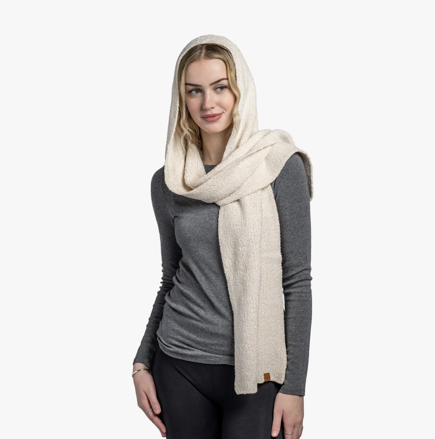 Beige Beyond Soft Hooded Scarf