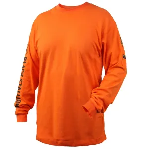 Black Stallion FR Cotton Knit 7 oz Long-Sleeve T-Shirt, Safety Orange - TF2510-OR