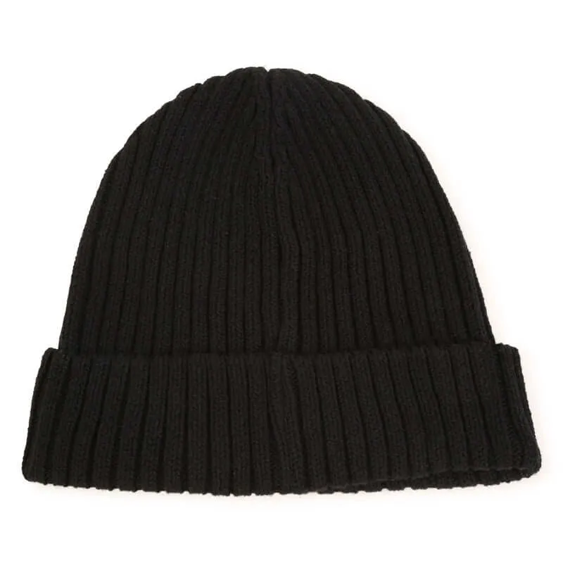 Boys Black Cotton Beanie Hat