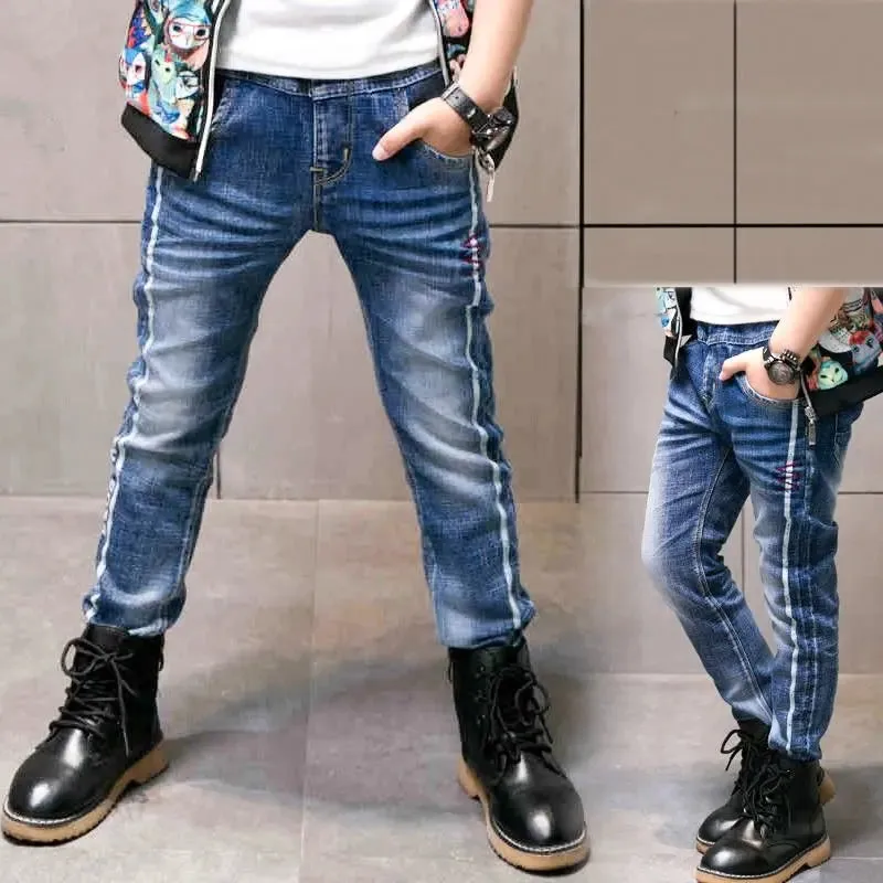 Boys Jeans Autumn And Winter New One-piece Velvet