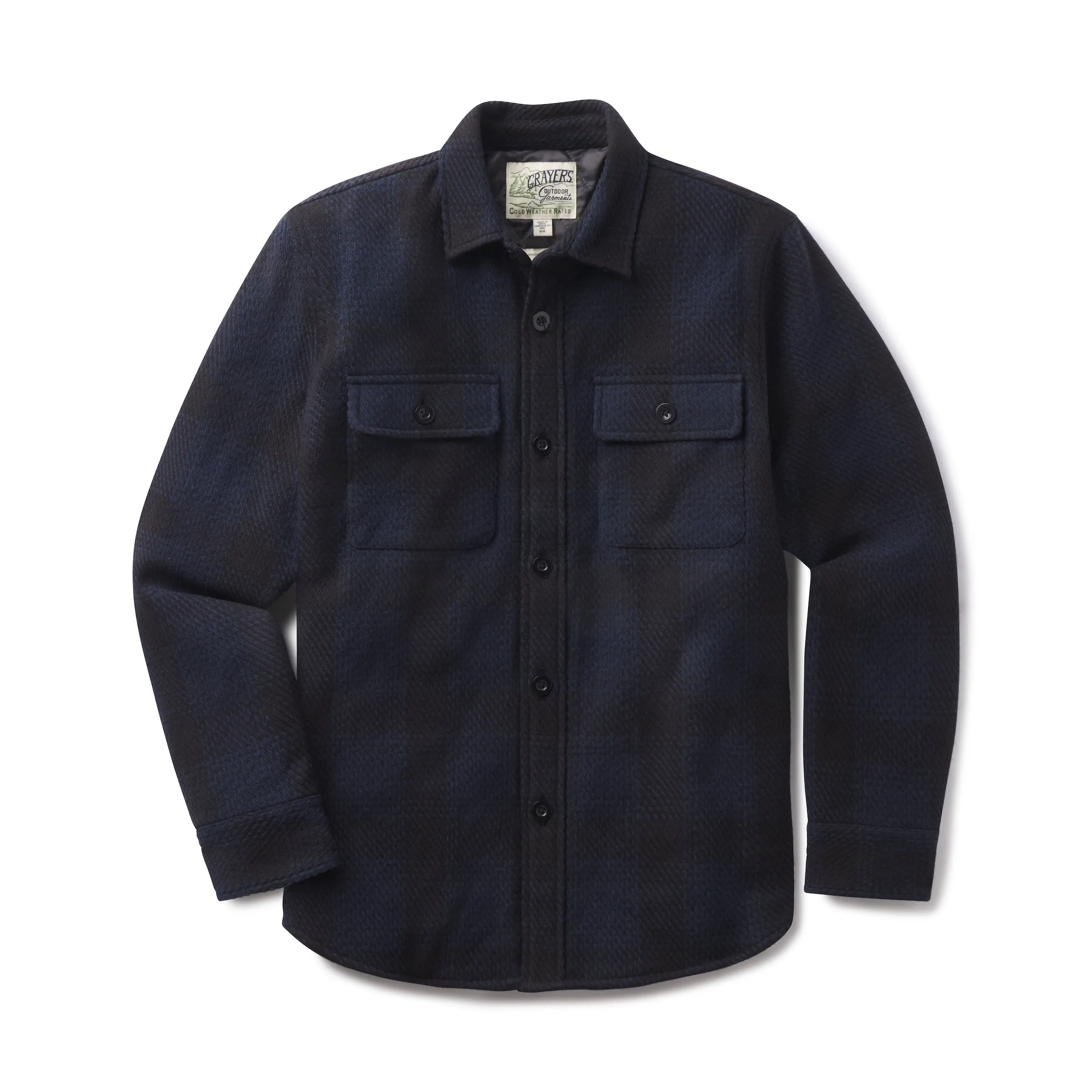 Brawny Twill Quilted Shirt Jacket - Navy