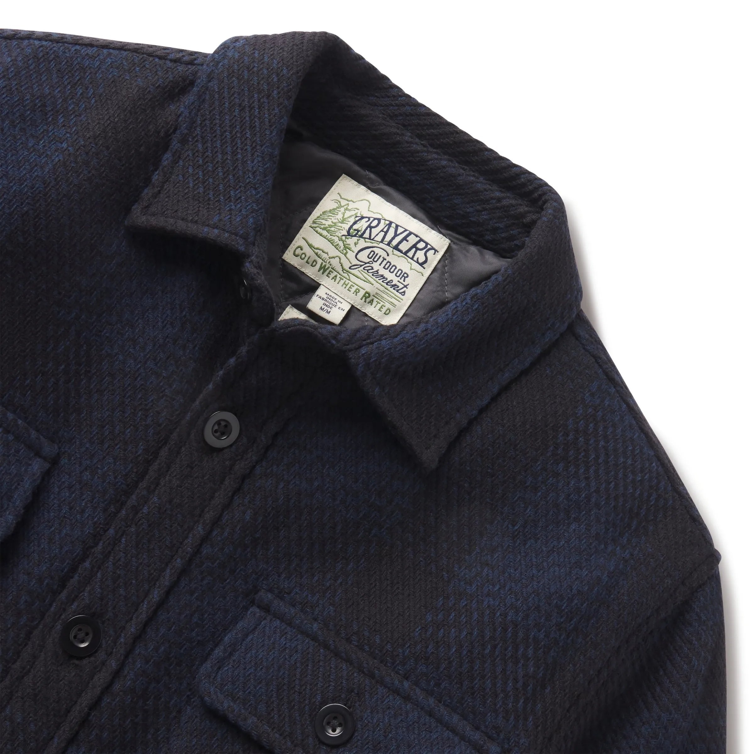 Brawny Twill Quilted Shirt Jacket - Navy